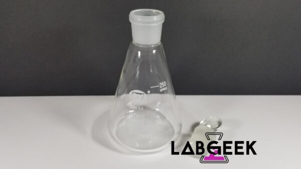 250ml Conical Flask with Stopper 2 On LabGeek